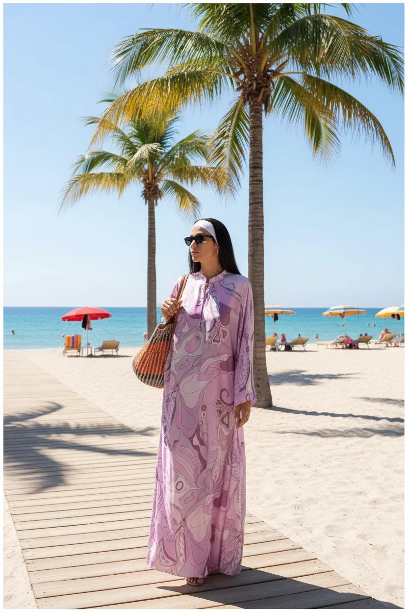 Robe Kaftan Longue Oversize Femme